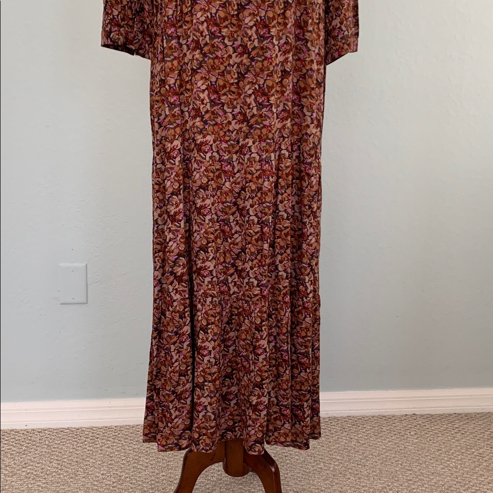 Natural Life Sage Tiered Floral Maxi Dress L/XL - Picture 10 of 14